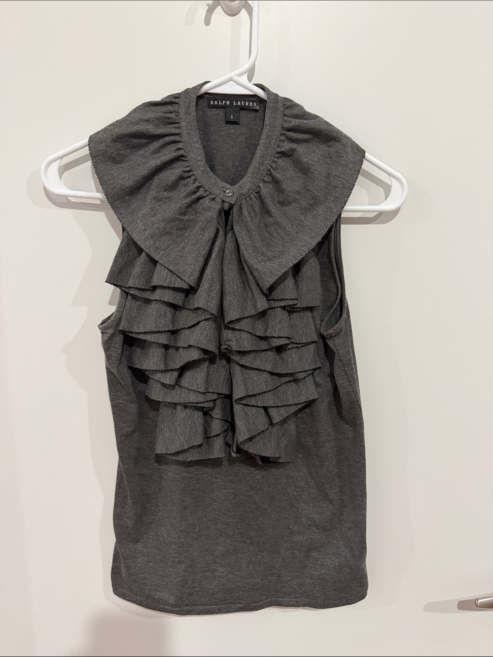 Ralph Lauren Dark Gray Ruffle Sleeveless Camisole